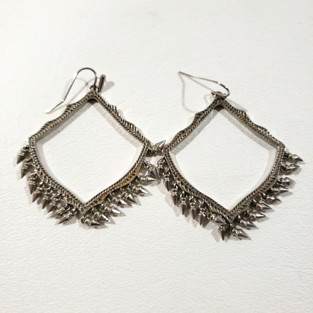 Kendra Scott Silver Lacy Fringe Drop Earrings - Picture 3 of 5
